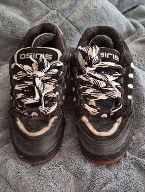 Osiris Kids Black and White Lace-Up Sneakers Vintage